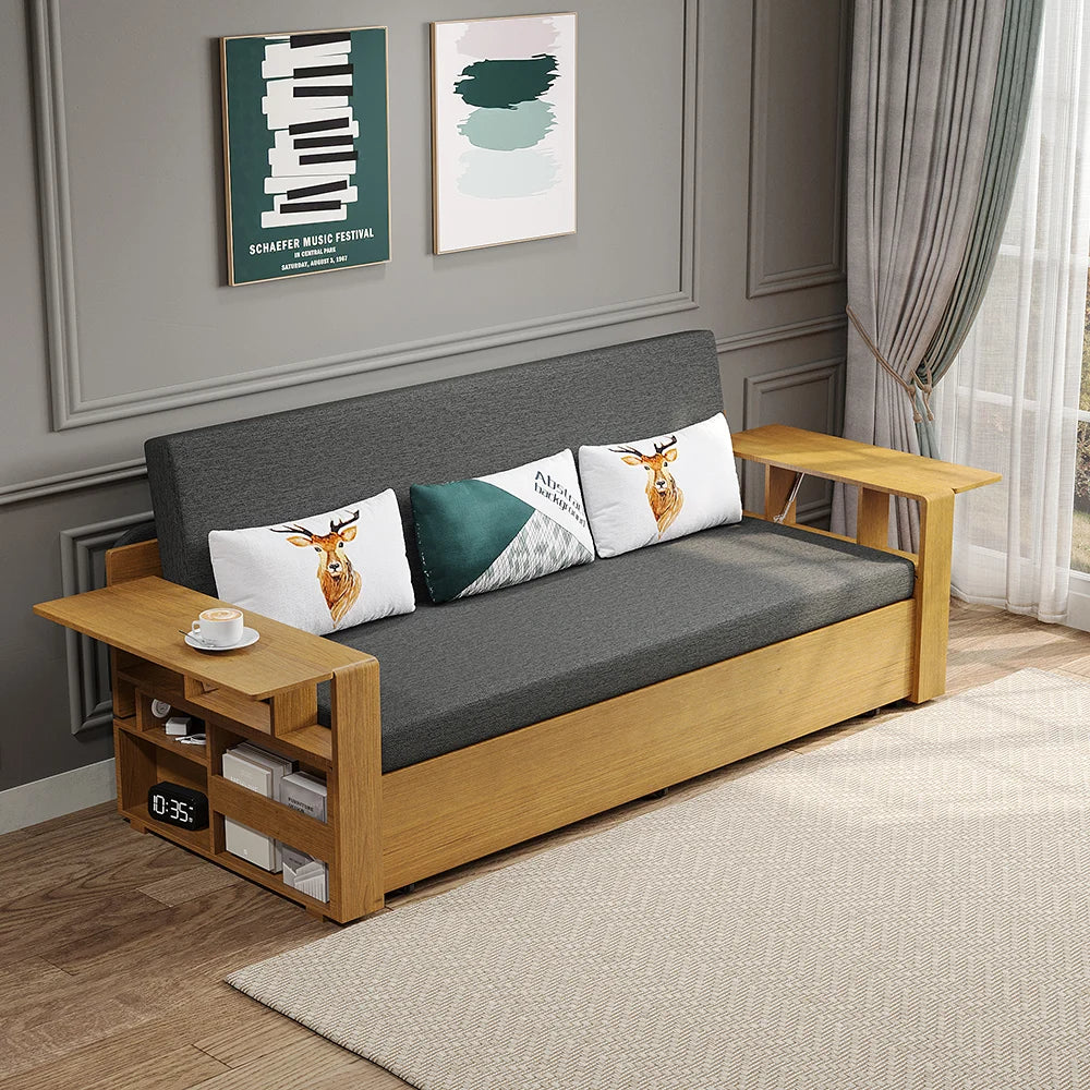 Multifunctional Folding Wood Sofa Bed