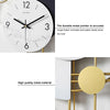 3D Mute Metal Wall Clock with Gold Pendulum