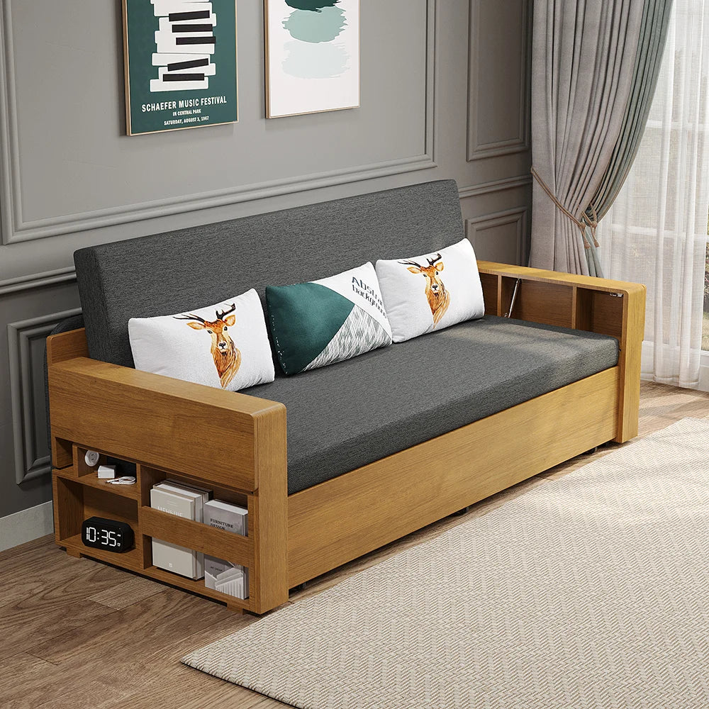 Multifunctional Folding Wood Sofa Bed