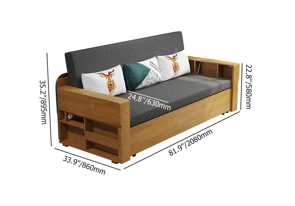 Multifunctional Folding Wood Sofa Bed