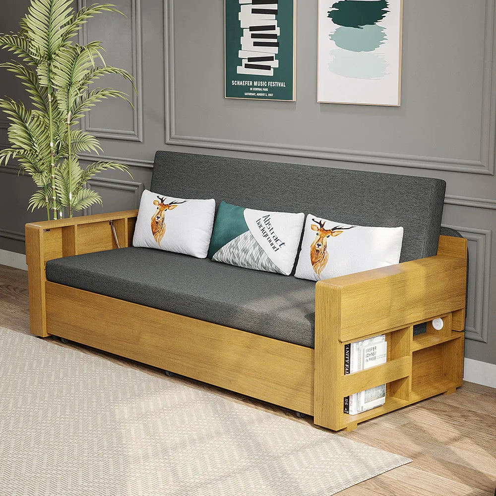 Multifunctional Folding Wood Sofa Bed