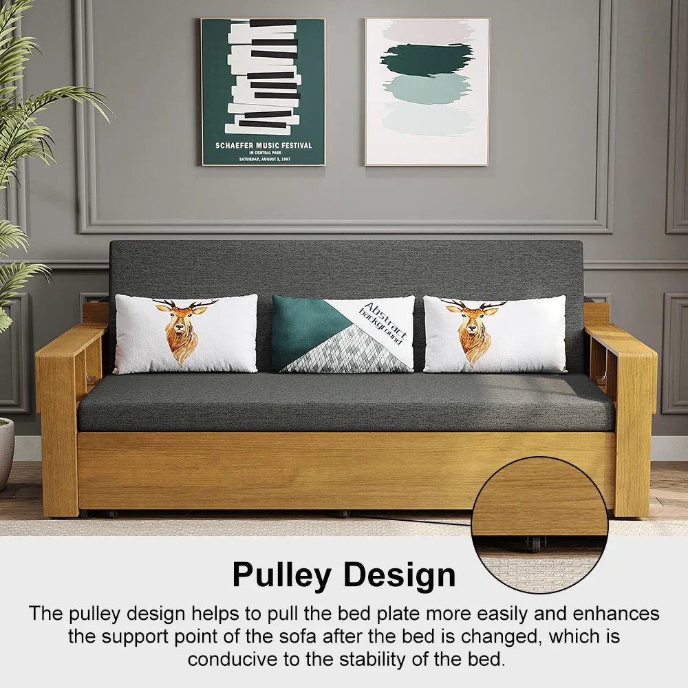 Multifunctional Folding Wood Sofa Bed