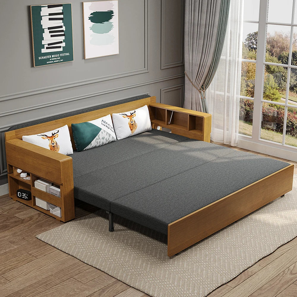 Multifunctional Folding Wood Sofa Bed